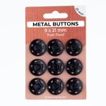 noir | 9 Boutons pression à coudre 21 mm, noir
