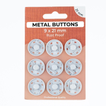 blanc | 9 Boutons pression à coudre 21 mm, blanc