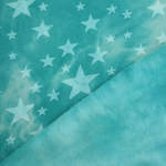bleu aqua clair | Tissu sweat polaire alpine Batik Tie dye Stars, aqua