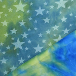 vert | Tissu sweat polaire alpine Batik Tie dye Stars, vert