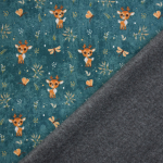 petrol | Alpenfleece sweat Cute Deer, petrol