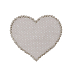 beige clair | Patch écusson thermocollant Cœur à pois, beige clair