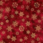 wijnrood | Cretonne katoen Golden Snow, wijnrood