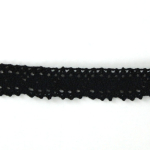 noir | Ruban dentelle crochetée en coton, 25 mm, noir