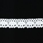 blanc | Ruban dentelle crochetée en coton, 25 mm, blanc