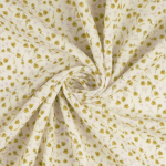geel | Katoenen mousseline double gauze little flowers, geel