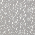 taupe | Tissu double gaze de coton Fleurs broderie Lara, taupe