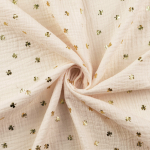 gebroken wit | Katoenen mousseline double gauze golden clover, gebroken wit