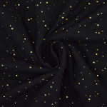schwarz | Baumwoll Musselin Golden Dots, schwarz