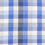 blauw | Katoenen mousseline double gauze karo, blauw