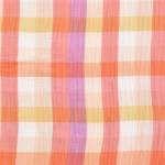 oranje | Katoenen mousseline double gauze karo,oranje