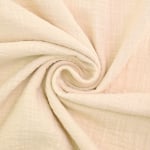 beige | Katoenen mousseline linnenlook, beige