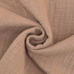 camel | Katoenen mousseline linnenlook, camel