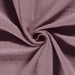 mauve | Tissu double gaze de coton aspect lin, mauve