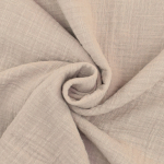 sable | Tissu double gaze de coton look lin, sable