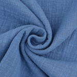 duivenblauw | Katoenen mousseline linnenlook, duivenblauw