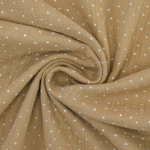 beige | Katoenen mousseline double gauze kleine stippen, beige