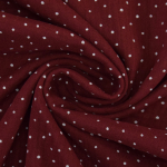 bordeauxrood | Katoenen mousseline double gauze kleine stippen, bordeauxrood