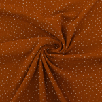 terracotta | Tissu double gaze de coton à pois, terracotta
