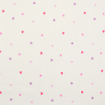 gebroken wit | Katoenen mousseline Polkadot Hearts, roze