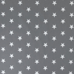 gris | Tissu coton popeline grosses étoiles Big Stars, gris