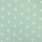 menthe clair | Tissu coton popeline grosses étoiles Big Stars, menthe clair