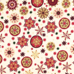 crème | Tissu coton popeline Christmas Mandala, crème