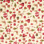crème | Tissu coton popeline Christmas Signs, crème