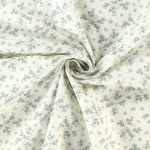 blanc | Tissu coton popeline Fleurs Cottage Flowers, blanc & gris