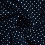 bleu marine | Tissu coton popeline à pois Dots, blanc – bleu marine