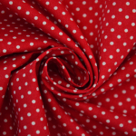 rouge | Tissu coton popeline à pois Dots, blanc – rouge