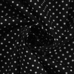 noir | Tissu coton popeline à pois Dots, blanc – noir