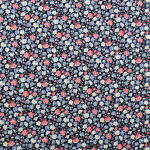 noir | Tissu coton popeline Fleurs Julia, noir