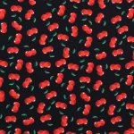 noir | Tissu coton popeline Cerises, noir