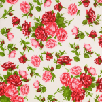 rouge-blanc | Tissu coton popeline Lovely Rose, blanc