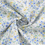 blanc | Tissu coton popeline Fleurs mini flowers, blanc