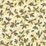 crème | Tissu coton popeline Mistletoe, crème