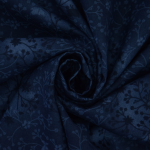 donkerblauw | Katoen popeline ranken, donkerblauw
