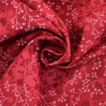 rouge foncé | Tissu coton popeline fleurs de tilleul, rouge foncé