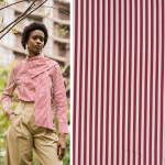 wine red | Cotton poplin Stripes Fibre Mood, wine red