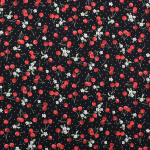 noir | Tissu coton popeline Cerises Sweet Cherry, noir