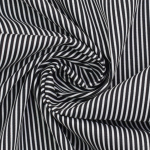 noir | Tissu coton popeline à rayures The Stripes, noir
