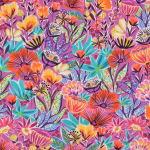 baies | Tissu coton popeline Fleurs Wildflowers, baies
