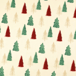 creme | Baumwoll Popeline Winterwald, creme