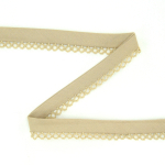 camel | Biaisband  uni met kant, camel