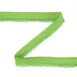 groen | Biaisband uni met kant, groen 14 mm