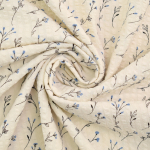 blauw | Katoen seersucker Vintage Flowers, blauw