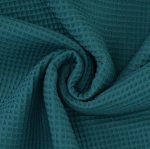 bleu pétrole | Tissu nid d'abeille gaufré, bleu pétrole
