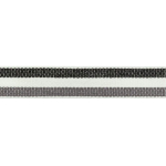 grau-schwarz | Baumwoll Zierband Streifen 15 mm, grau- schwarz