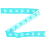 turquoise | Katoenen band sterren, turquoise